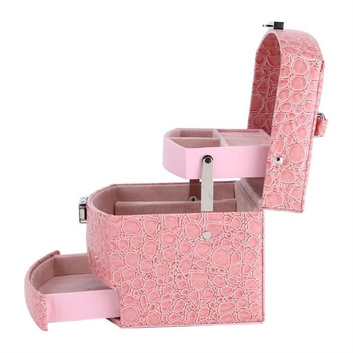 Ashata Boîte De Rangement De Bijoux 3 Couches Bijoux Collier Anneau