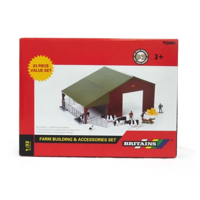 Hangar de Ferme à construire avec 5 animaux, 2 fermiers et accessoires
