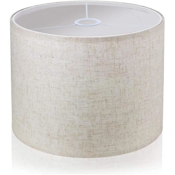6 Abat-Jours à Pince Tissu - Style Tambour | Pour Ampoules E14 | Gris Mélangé | Décoration Vintage