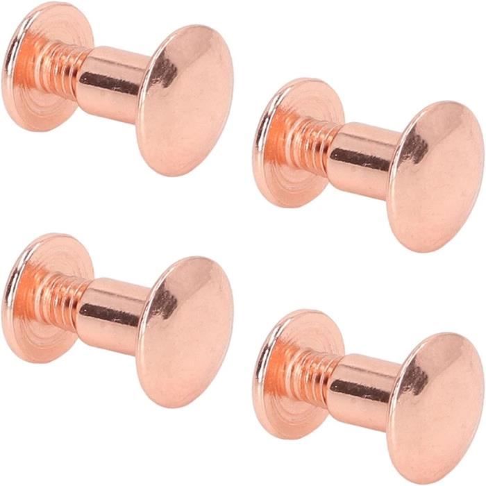 150 Sets De Rivets En Cuir Chicago 8mm Pour Reliure - Tête Double, Finition Argent/zinc/nickel