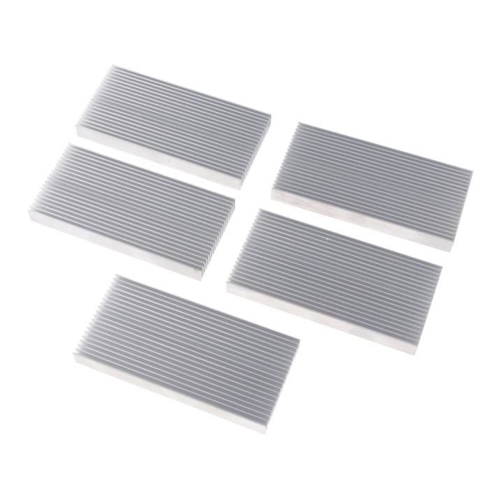 Kit 2 Pièces Ailerons De Refroidissement Aluminium 120x40x20mm - Dissipateur Thermique Radiateur Pour Électronique