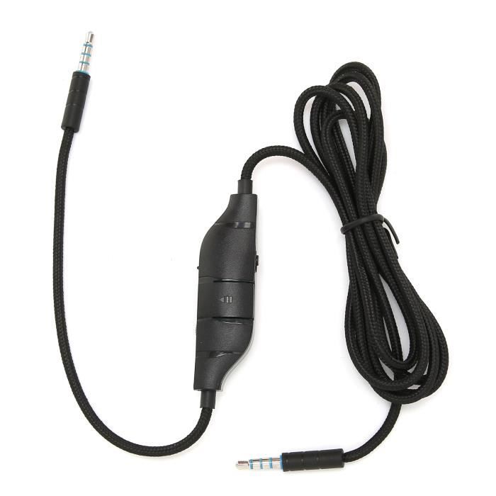 Câble De Remplacement Pour Casque Gaming Logitech Pro, G Pro X, G433, G233 - 2m, Contrôle Volume, Cuivre Pur - 3