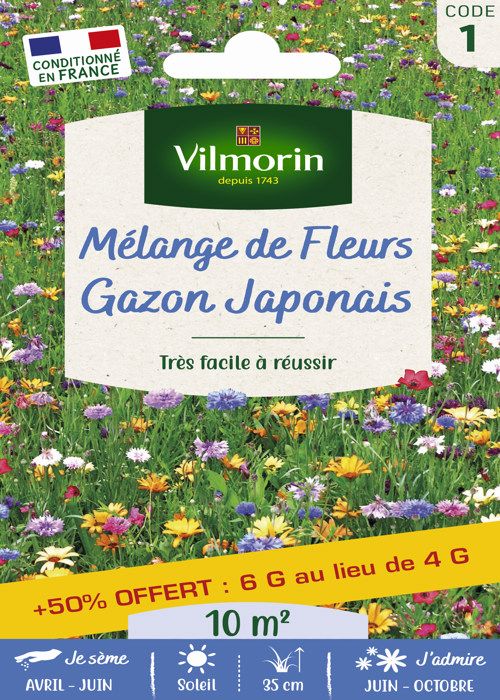 Sachet graines Mélange de fleurs pour Gazon Japonais +50% GRATUIT