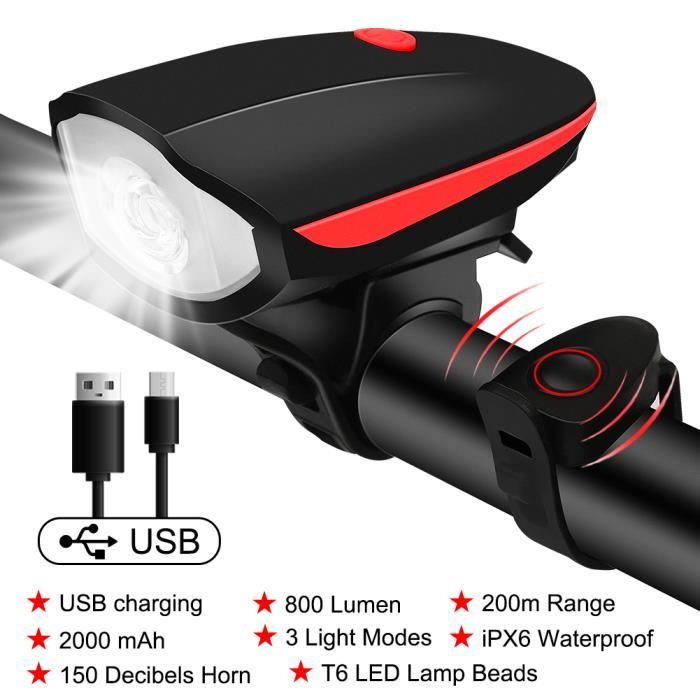 ROCKBROS – lumière de vélo ROAD TO SKY, phare Rechargeable