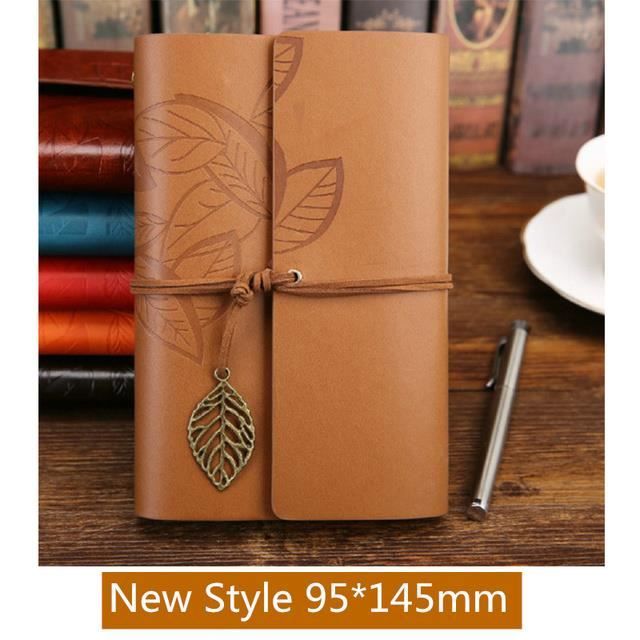 Jaald 25 cm Bloc-notes Carnet Cahier Feuilles Leather journal Intime avec Couverture en Cuir
