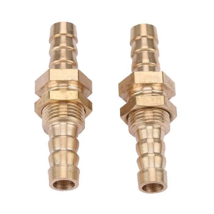 Barbed Tube Reducer 2Pcs 4-8Mm Raccord De Tuyau En Laiton, Barb Splicer Mender Réduction Raccord Air Bateau Carburant Tuyau Joiner Réducteur 16 Copper Reducer
