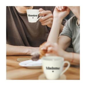 Mug Monsieur Heureux / Madame Bonheur - Tasse Café Faïence - Collection Monsieur Madame