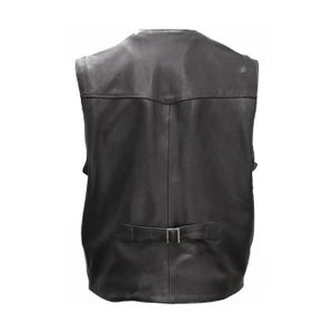 Freedays - Moto Pour Homme Coupe Gilet Sans Manches Pour Homme En Cuir Véritable Bikers Gilet