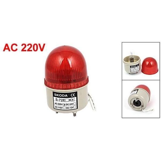 AC 220V Voyant LED rouge clignotant rotatif industriel Lampe Signal strobe  Bout0109-18D-52067 - Cdiscount Maison