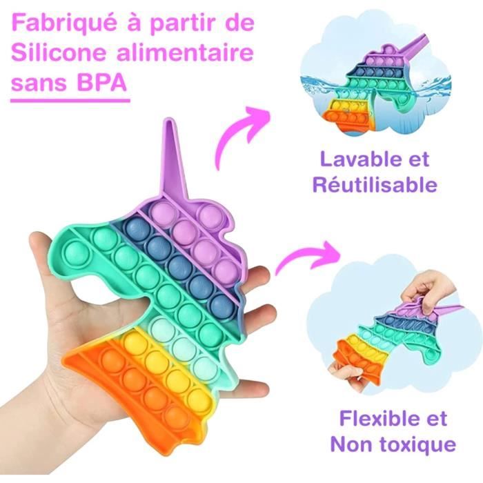 Jouets Sensoriels à Presser Pop Push It Fidget Toy, Silicone Push Bubble Sensory Pop Fidget Toy Jouets Anti Stress 511032 Jouets Sensoriels à Presser Pop Push It Fidget Toy, Silicone Push Bubble Sensory Pop Fidget Toy Jouets Anti Stress 511032