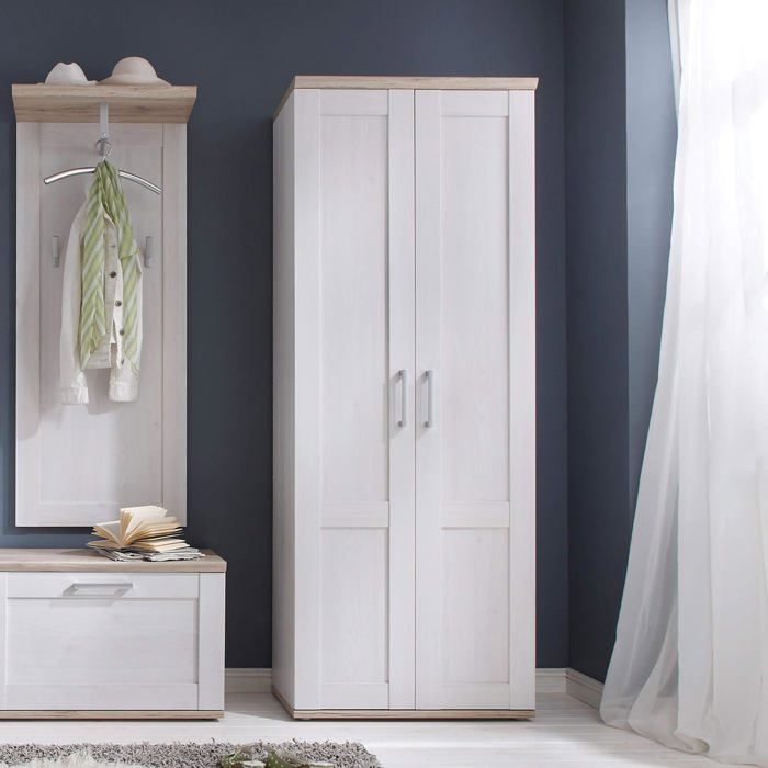 Armoire de vestiaire maison de campagne Pin, Couleur: Naturel 190x90x60