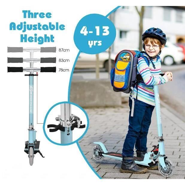 GYMAX Trottinette Pliable 95 x 37 x 86,5-101CM, en Alliage d'Aluminium avec Freinage, Charge Max GYMAX Trottinette Pliable 95 x 37 x 86,5-101CM, en Alliage d'Aluminium avec Freinage, Charge Max