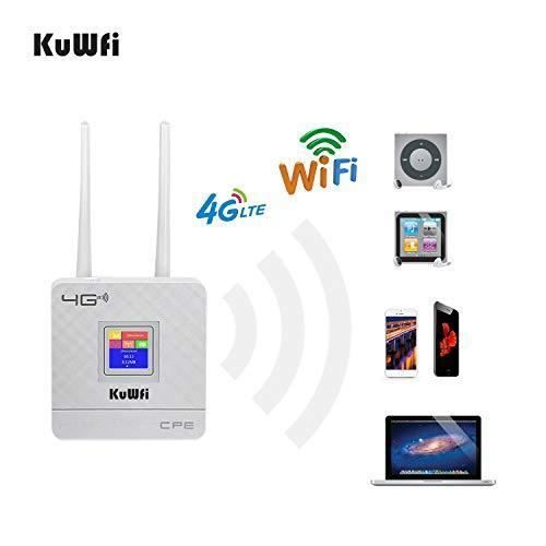 KuWFi Routeur 4G LTE, Routeur Mobile 4G WiFi 4G LTE sans Fil avec