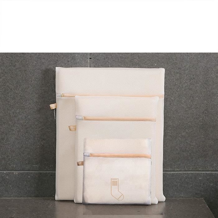Lot De 3 Sacs Filets à Linge 30x40 Cm – Protection Deluxe Pour Sous-Vêtements Et Vêtements Délicats (Fermeture Zippée Verte)