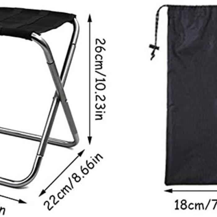 Tabouret Jardin Camping Tabouret Pliant Avec Dossier Portable Charge 204kg - Idéal Jardin, Camping, Pêche Et Bureau