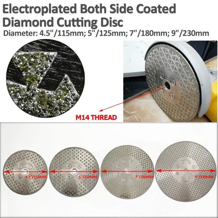Disque diamant 4 pouces pour couper et polir carrelage, granit, marbre, brique