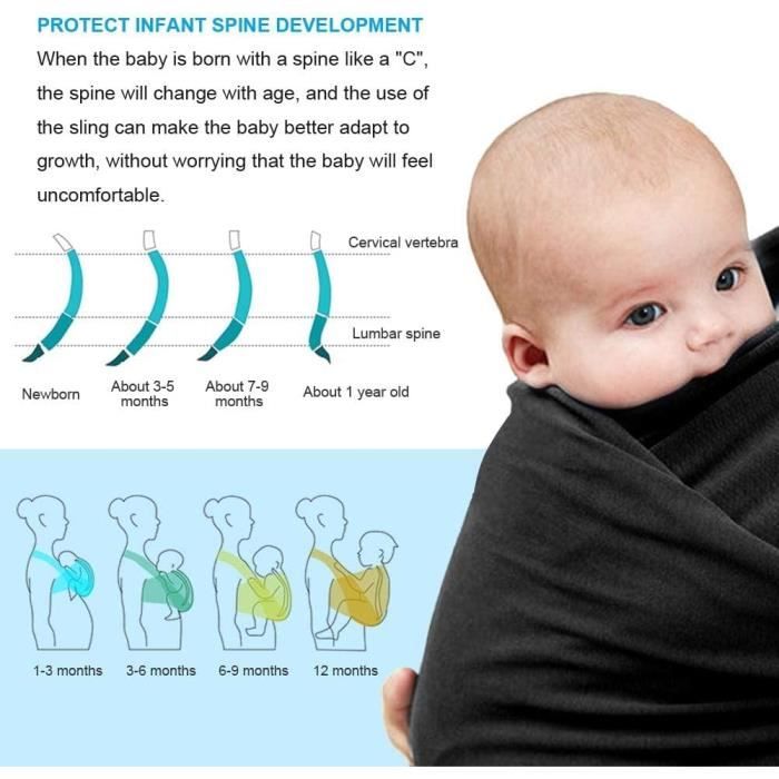 Noeud echarpe de portage bébé 6 mois on sale