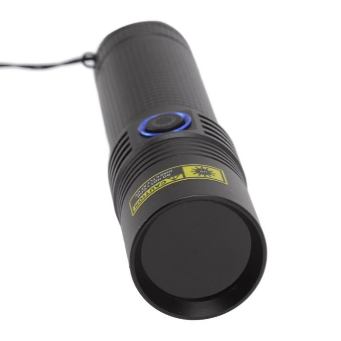 UV 365nm LED Lampe De Poche Lumière Ultraviolette 5W UV Zoomable Torche à Lumière Noire Pour La Détection De Faux Billets