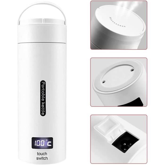 Petite Bouilloire De Voyage 0,8 L En Acier Inoxydable 600 W Avec Filtre Anti-calcaire Pour Les Voyages, Le Camping Et Les Déplacements, Sans BPA, Protection Contre La Surchauffe (blanc