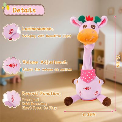 Jouet Girafe Parlante Et Dansante - Peluche Interactive Musicale Rechargeable Pour Bébé 1-3 Ans