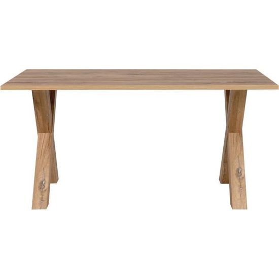Table à Manger 160x90cm - Rectangulaire, Plateau 4cm Épais, Pieds Métal, Pour 6-8 Personnes