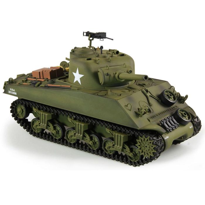 Tank RC Char Radiocommandé U.S. M4A3 Sherman 1/16 ème IR Billes