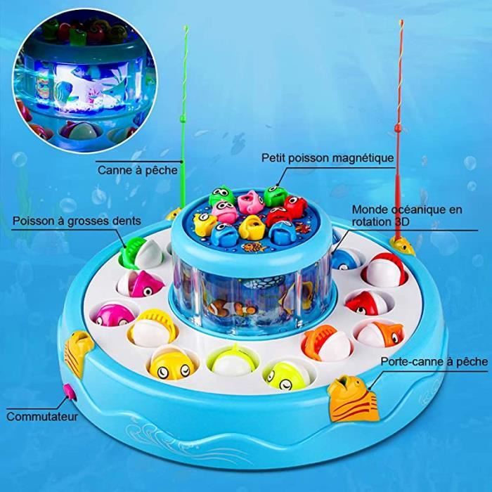 Ulikey Jeux de Pêche électroniques, Peche a la Ligne Enfant, Jouet de Pêche Magnétiques Grande avec