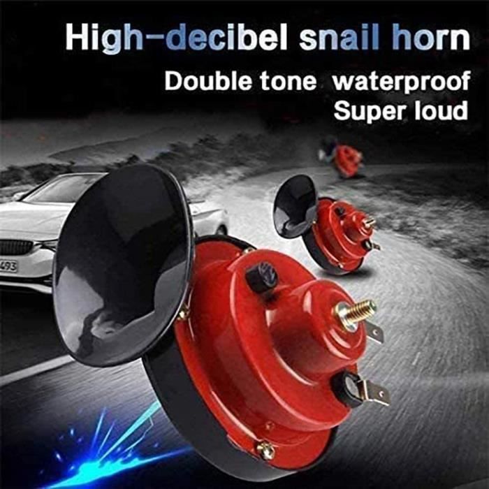 Klaxon D'escargot 24V Ultra-puissant 300db - Double Tonalité Pour Camion, Voiture, Moto, Bateau