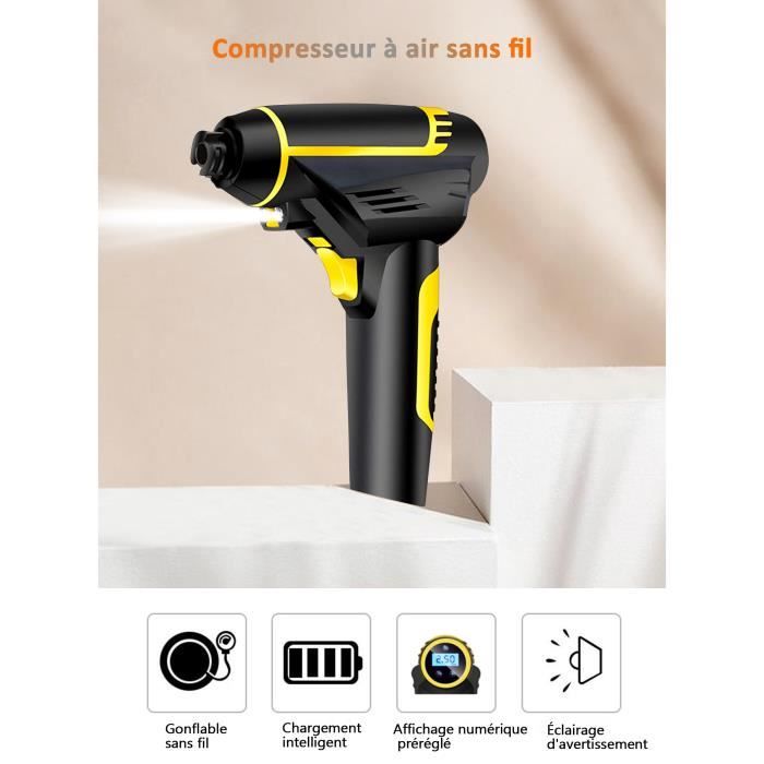 Gonfleur Pneus sans Fil, SDLOGAL, Compresseur d'air Portable Pompe Pneu  Voiture, Électrique, Rechargeable, avec Lumière et Manomètre - Cdiscount  Auto