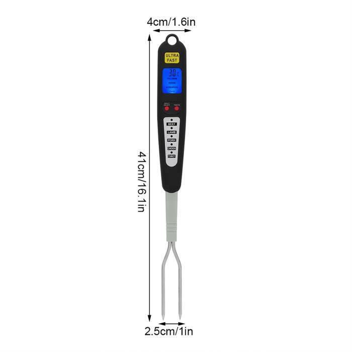 Thermomètre digital - Sonde pénétration coudée four/barbecue