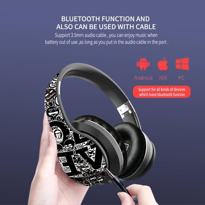 WE Casque Bluetooth avec Micro sans Fil, Bluetooth 5.0 Casque , Portable  Ordinateur Casque Téléphonique, Casque PC Noir - Cdiscount Informatique