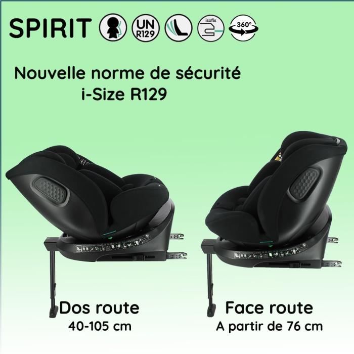 NANIA Siège Auto isofix Ranger Groupe 0/1/2/3 (0-36kg) pivotant 360° -  Inclinable