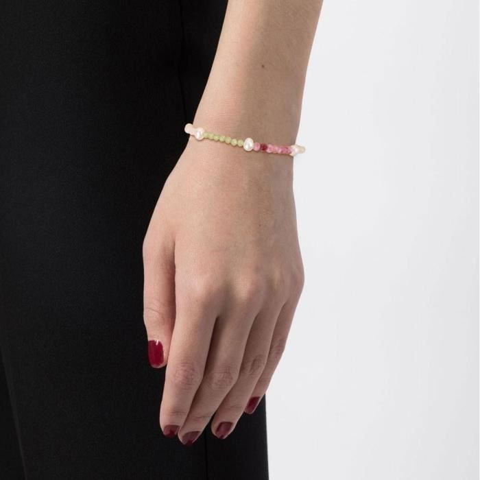 Bracelet En Pierre Cornaline 4mm Et Perles Argentées - Fait Main En France, Neuf, Bijou Semi-précieux