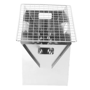 Réchaud De Camping Portable Pliable - Bois/brindilles - 1 Brûleur En Acier Noir - Neuf