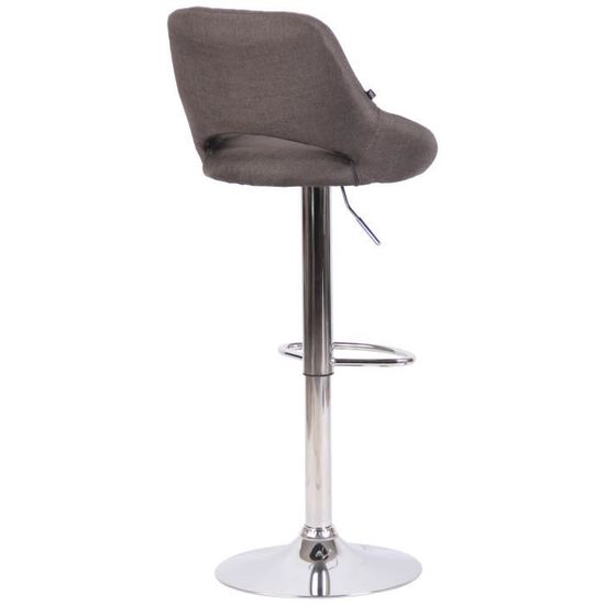Tabouret de bar CLP Milet - Avec dossier - Ajustable - Velours - Velours - marron noir