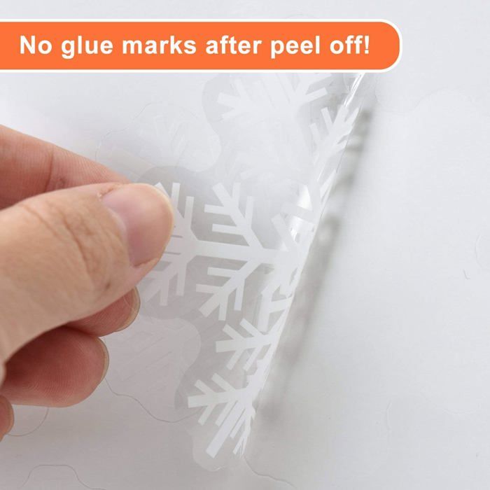 Autocollants Fenêtre Noël PVC 108 Pièces Flocons De Neige, Déco Vitre