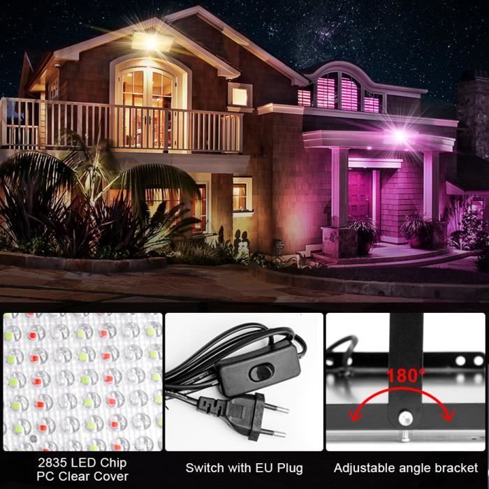 Blanc-100W - Projecteur LED RGB 220V RGBW RGBWW IP65, imperméable ...