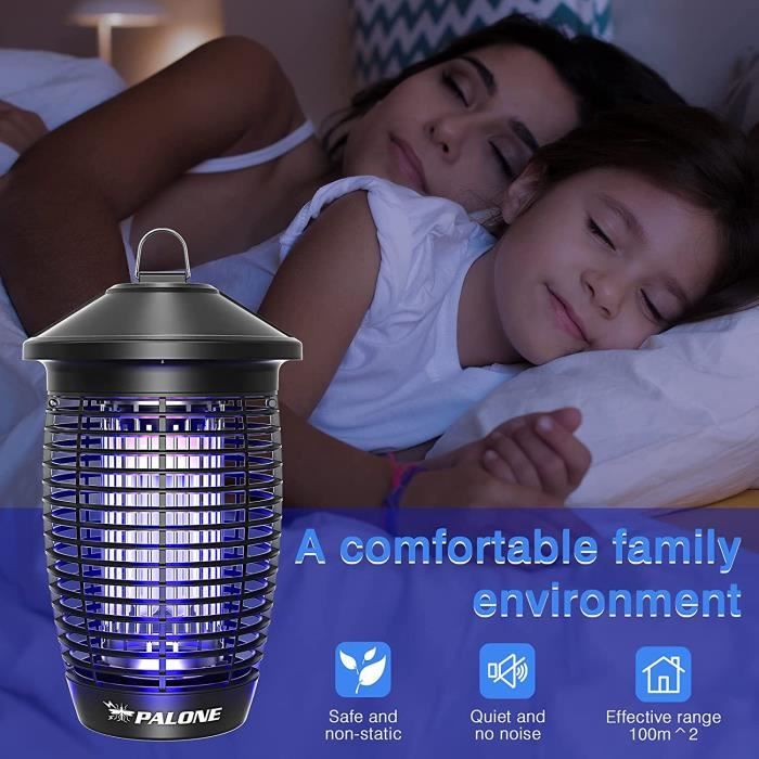 Lampe Anti Moustiques 4500V UV 20W - Portée 100m² Intérieur/Extérieur