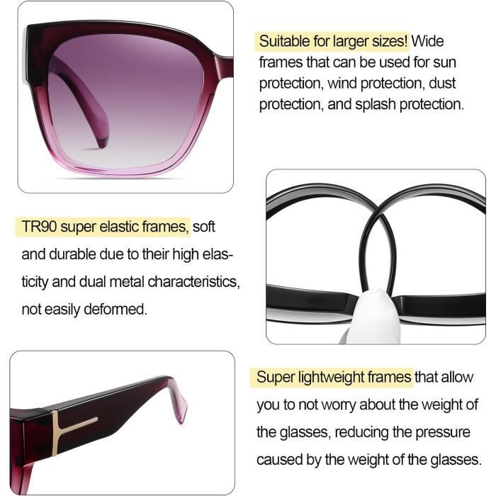 Lunettes De Soleil Polarisées Surdimensionnées - Protection UV400, Pour Hommes Et Femmes, Portables Sur Lunettes De Vue