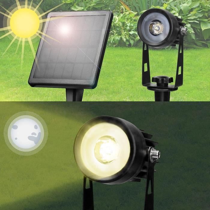 ECD Germany 3x Lampe Solaire de Jardin, Éclairage à LED avec