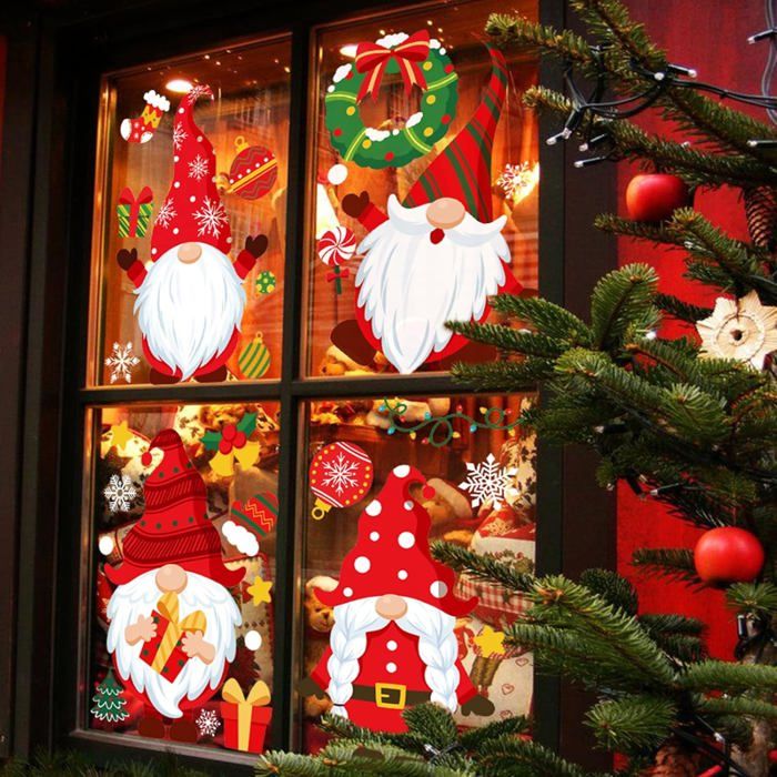 Autocollants De Noël Réutilisables Pour Fenêtre - Lot De 3 Feuilles PVC 40x31 Cm - Décorations Amovibles Pour Vitres, Murs