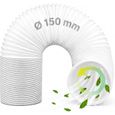 Tuyau de climatiseur portable Diamètre 15cm Climatiseur Mobile Tuyau évacuation 15cm X 300cm Rotation Gauche et Sens Antihoraire