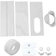 Kit d'aération de fenêtre de climatiseur, 3 plaques en PVC, Compatible avec tuyaux 14.5/19.8 cm, Étanchéité optimale