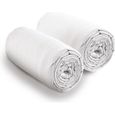 Lot de 2 draps housse 80x200 cm pour lit double 100% coton 80 X 200 Blanc-0