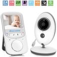 Moniteur Bébé Babyphone Vision Nocturne Caméra Vidéo Bébé avec 2.4 GHz Bidirectionnel Température Surveillée VOX Berceuses LCD 2.4"-0