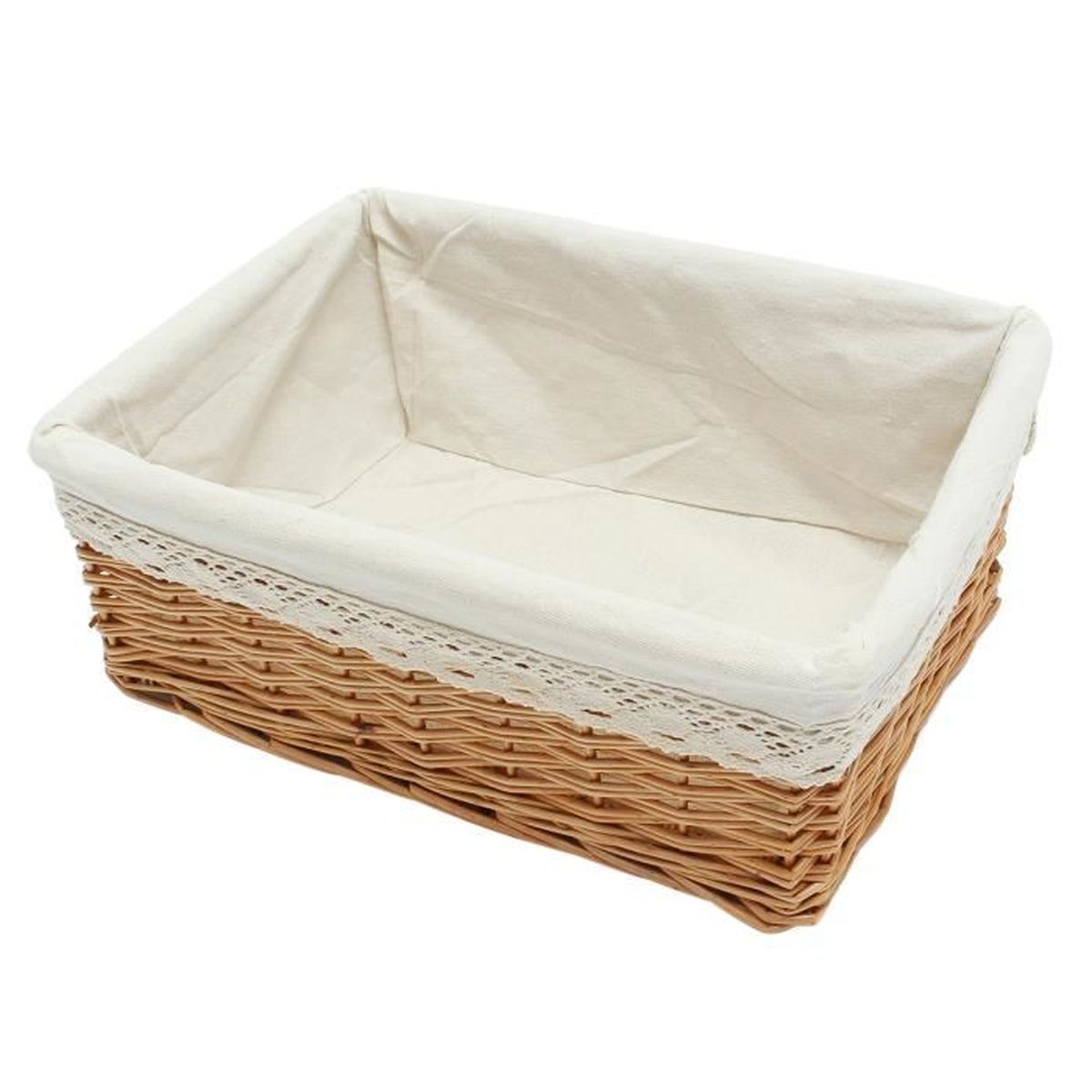 Panier de rangement en osier rectangulaire multifonctionnel avec des ...