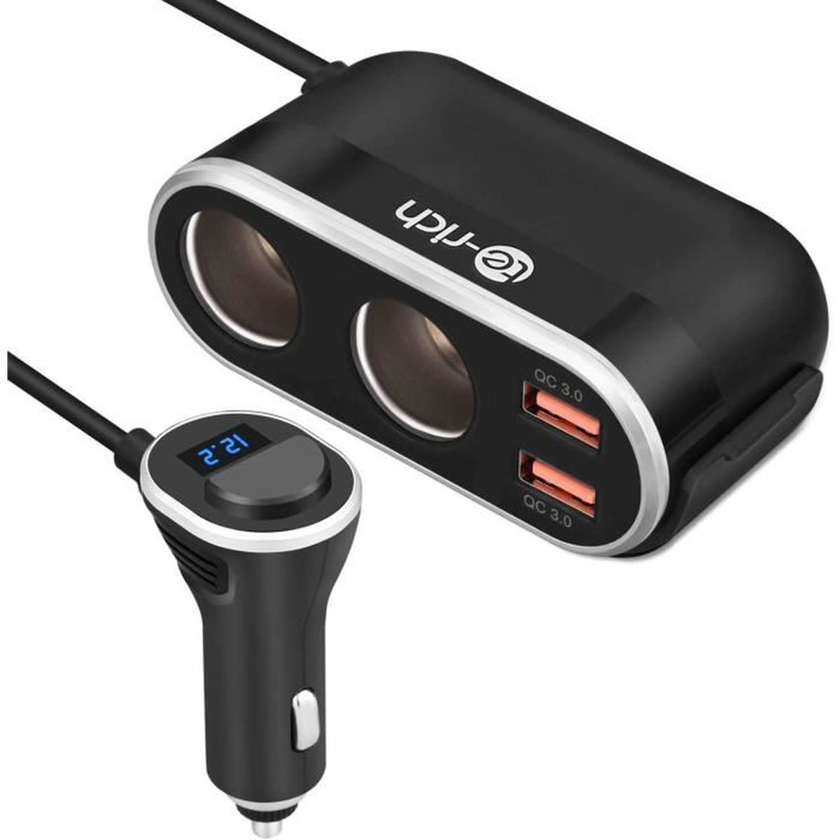 Mini Chargeur Voiture USB USB-C Allume-Cigare Charge Rapide 4.0 PD 3.0 48W