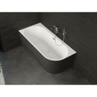 Baignoire semi-îlot murale CAPRI Noire Mate Gauche 170x76cm, by SPALINA