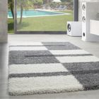 Tapis Shaggy Salon - CELINE - Gris Clair - 280 x 370 cm - 100% Polypropylène - SIMPEX