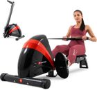 HS HOP-SPORT Hop-Sport Rameur d'appartement magnétique, Masse d'inertie 9 kg, Pliable HS-030R Boost, à Tirage Central, 10 Niveaux de Résistance